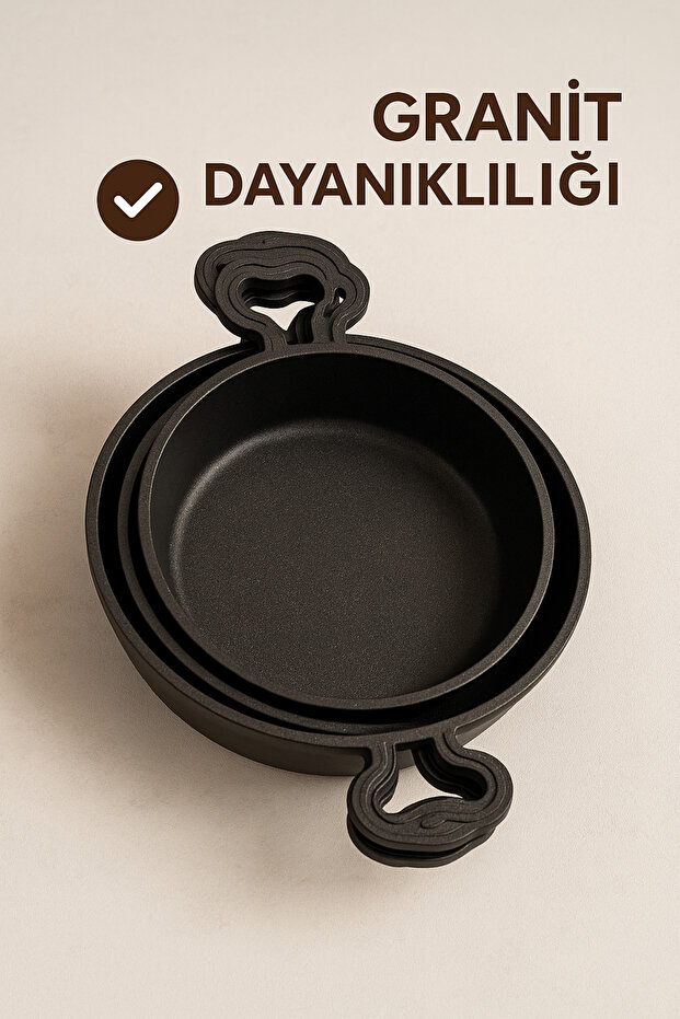 Granit Siyah Tencere 3'lü - 3