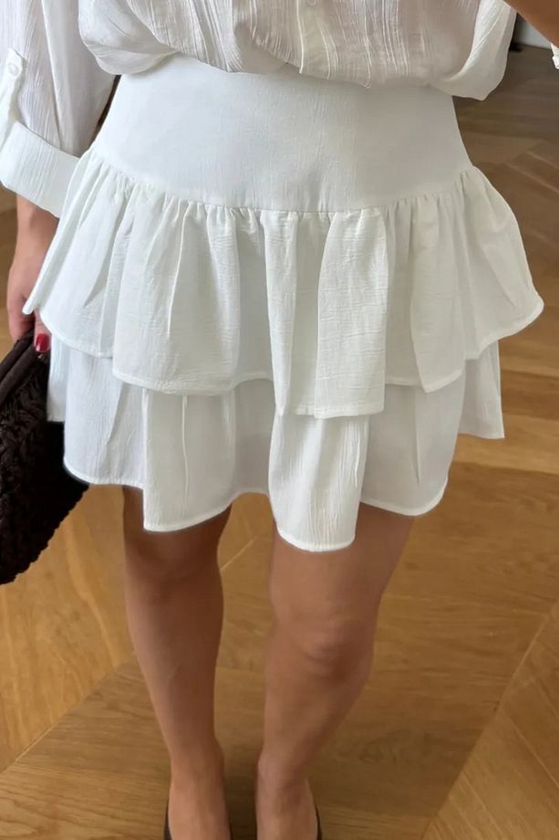 Volanlı Mini Şort Etek - 4