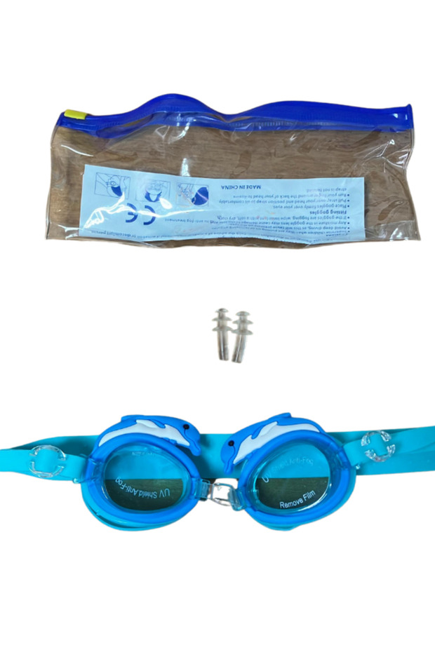 Children's Swimming Goggles Shark Pool Goggles Sea Goggles in Pvc and Earplugs