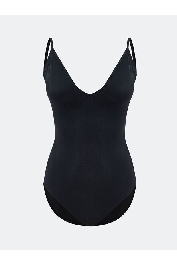 Women's Flat Swimsuit with Uv Protection and Removable Pads (S4)