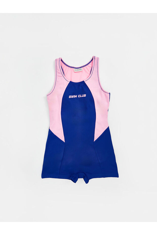 Lcw Kids Navy Blue Quick Dry Uv Protection Swimsuit for Girls