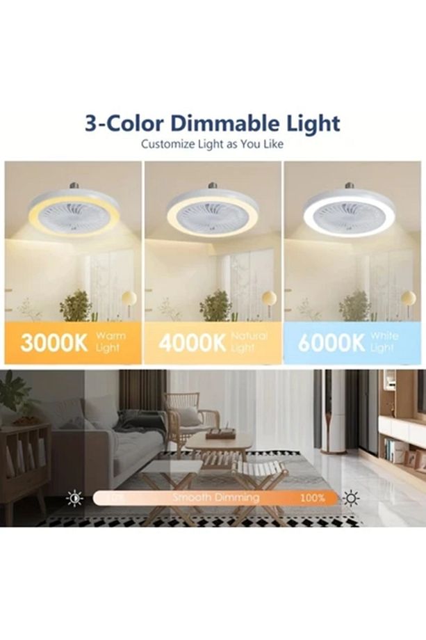 Egonex Led Işıklı Uzaktan Kumandalı Sessiz Tavan Vantilatörü - 4