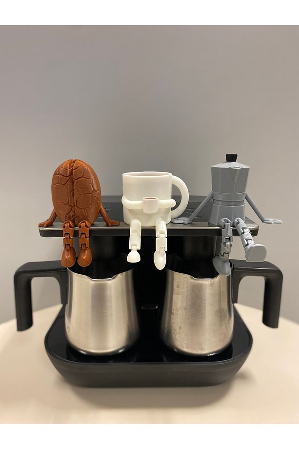 Kahve Köşesi - 3'lü Ayaklı Kahve Köşesi Takımı - Moka Pot - Bardak - Kahve Çekirdeği - 4