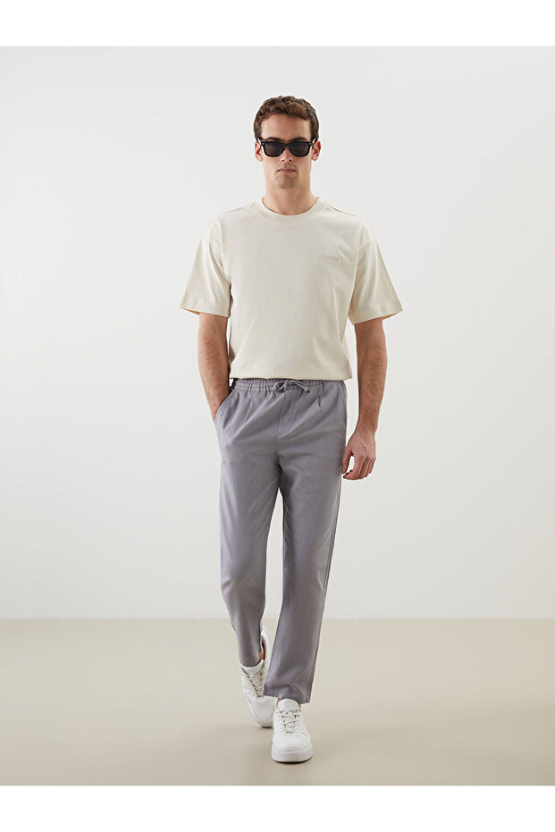 Lcw Vision Standard Mold Linen Look Men's Pleated Trousers