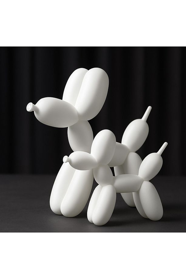 Balon Köpek Dekoratif Biblo | Renkli – Beyaz – Siyah | Modern Sanat Objesi - 3