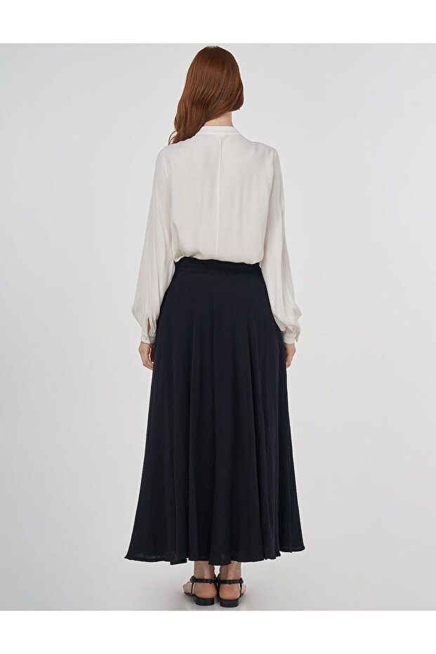 Müslin Kloş Etek Siyah - 5