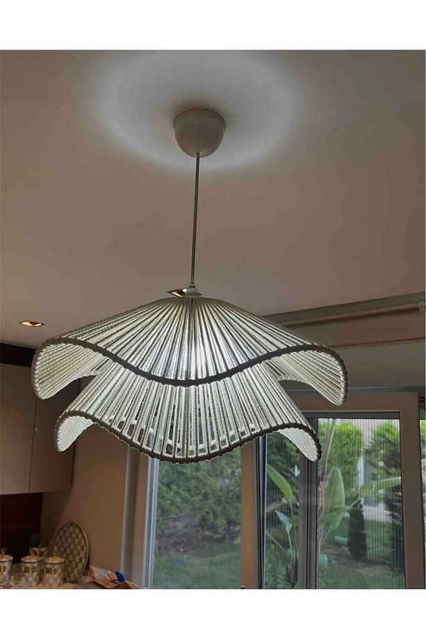 Rustik Tarz Bohem avize Makrome avize Salon avize Yatak Odası Avize Rattan Avize - 5