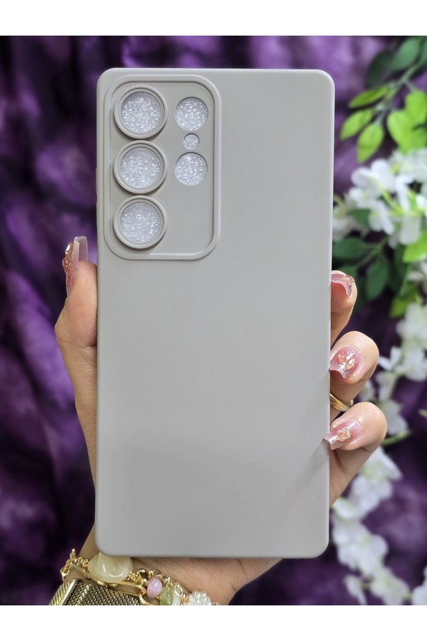 Samsung Galaxy S25 Ultra Compatible Velvet Stone Gray Silicone Phone Case