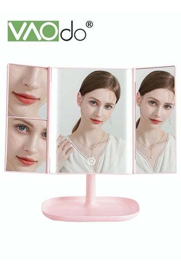 LED Makeup Mirror Vanity Mirror High Definition Display 3 Tones Of Light Bottom