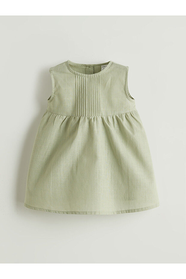 Crew Neck Basic Baby Girl Dress (S5)