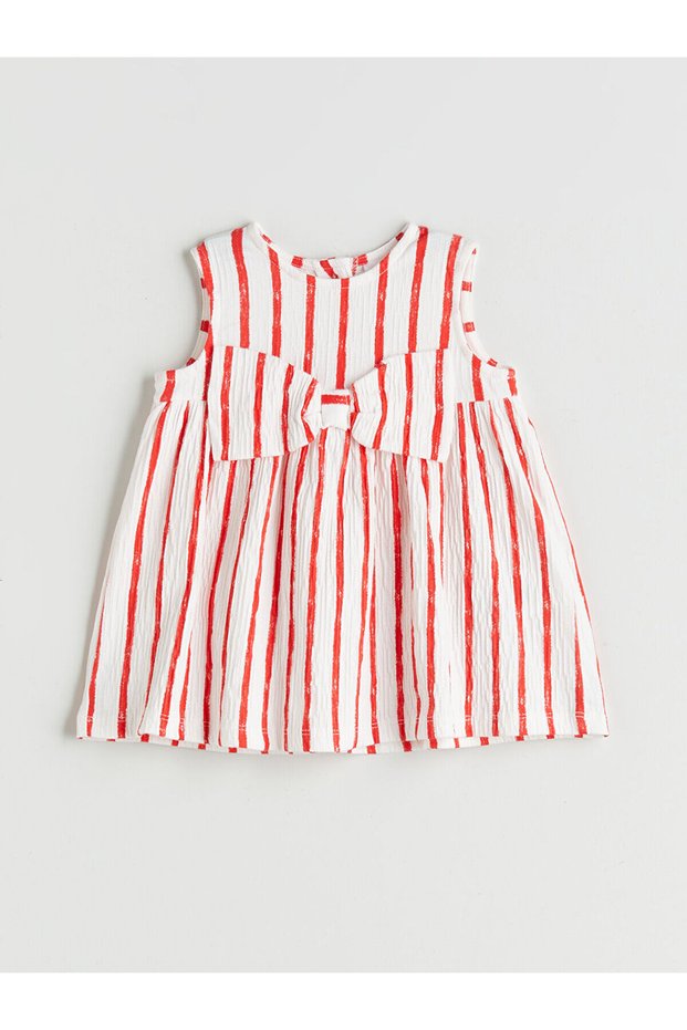 Red Striped Bow Baby Girl Dress