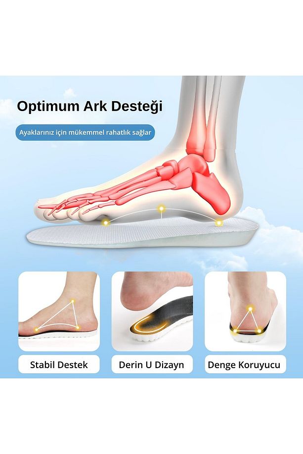 Tam Ortopedik Darbe Emici Spor İç Tabanlık, Koşu, Yürüyüş ve İş İçin Rahat Ayakkabı Tabanı, 1 Çift - 8