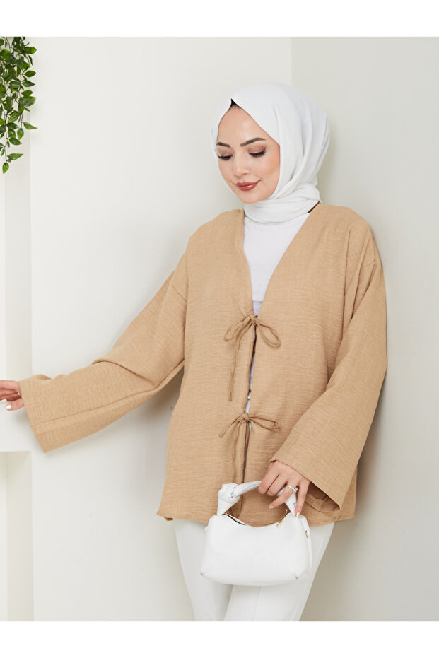 Sofya Keten Tesettür Kadın Gömlek - 6