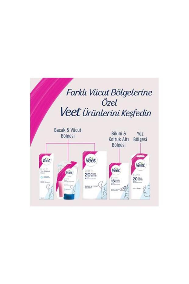 Pure Sir Ağda Bantları Hasas Ciltler İçin Bacak ve Vücut Bölgesi 20 li - 6