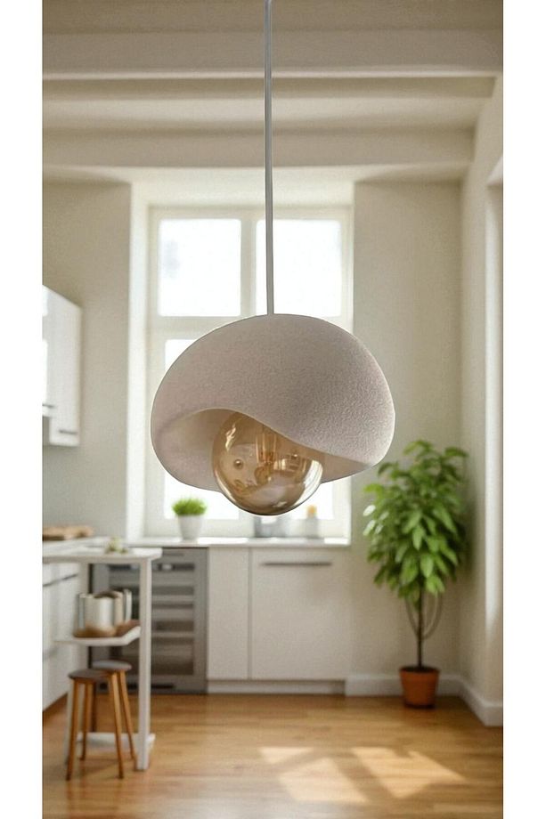 Luna Curve Modern, Cam Küreli Salon, Mutfak ve Yatak Odası İçin Sarkıt Lamba, Avize - 1