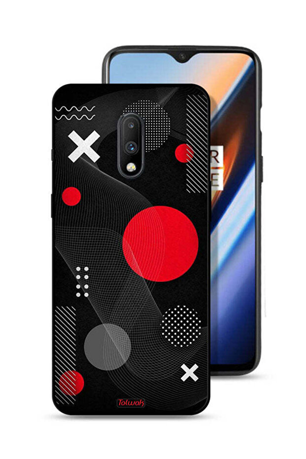 OnePlus 7 Protective Case Cover Round And Cross Shape Pattern
