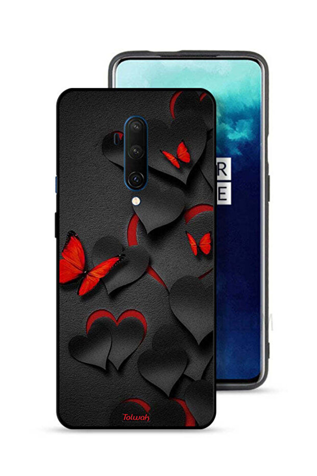 OnePlus 7T Pro Protective Case Cover Hearts And Butterflies Pattern