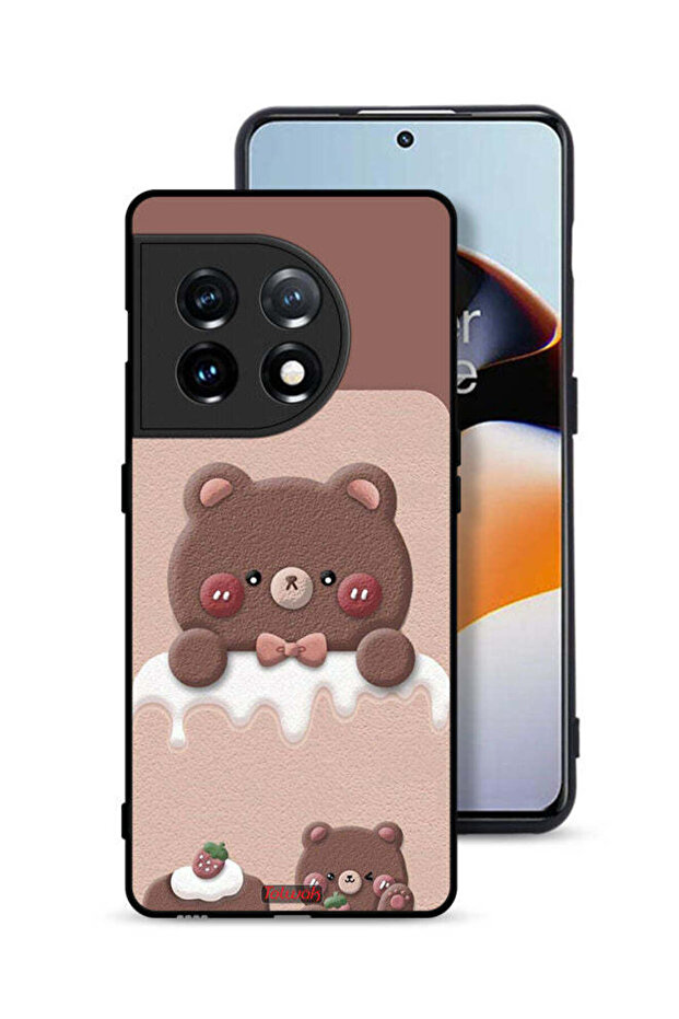 غطاء حماية لهاتف OnePlus 11 5G بتصميم دب الفراولة
