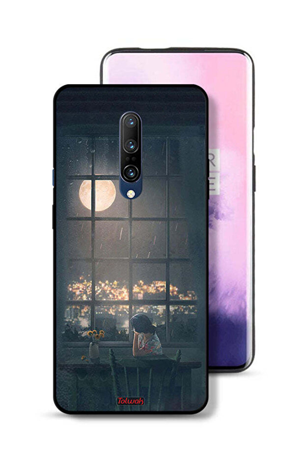 OnePlus 7 Pro Protective Case Cover Looking At Moon Art