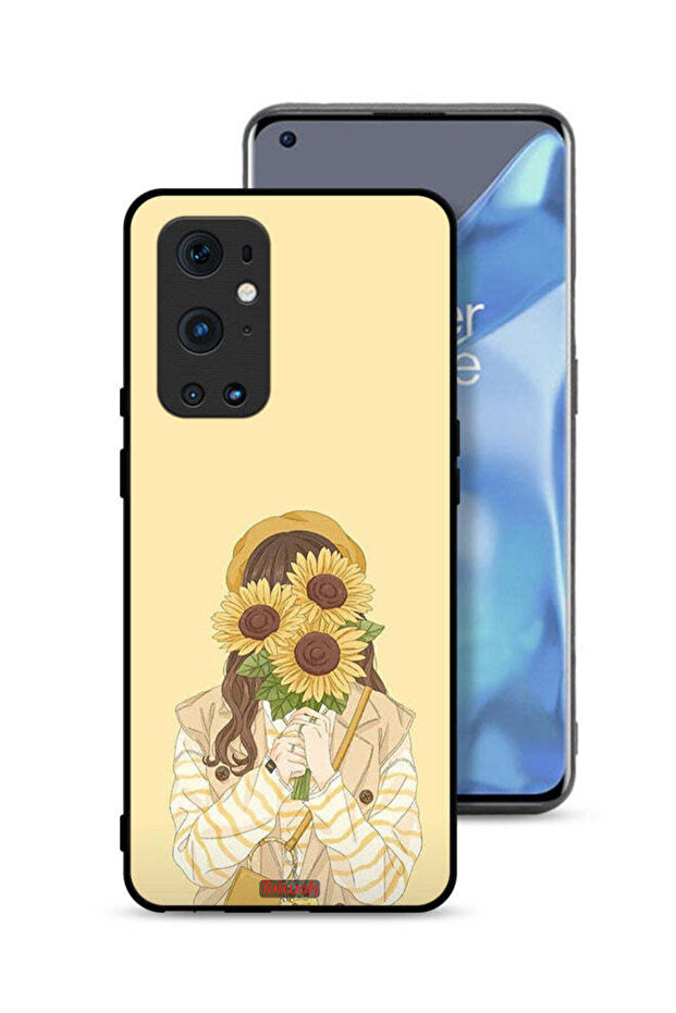 غطاء حماية لهاتف OnePlus 9 Pro 5G بغطاء وجه مع زهور عباد الشمس