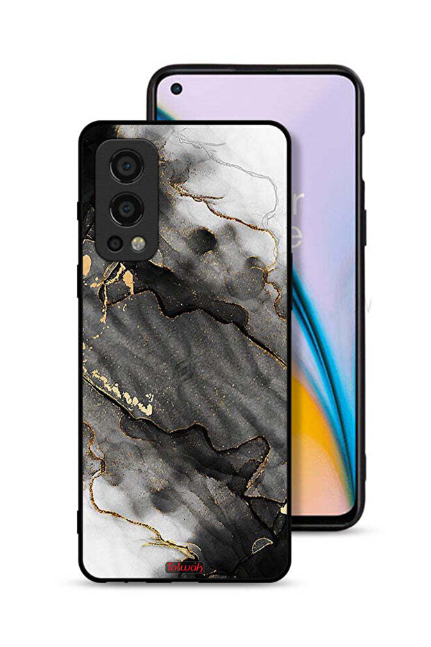 غطاء حماية لهاتف OnePlus Nord 2 5G بلون رخامي لامع