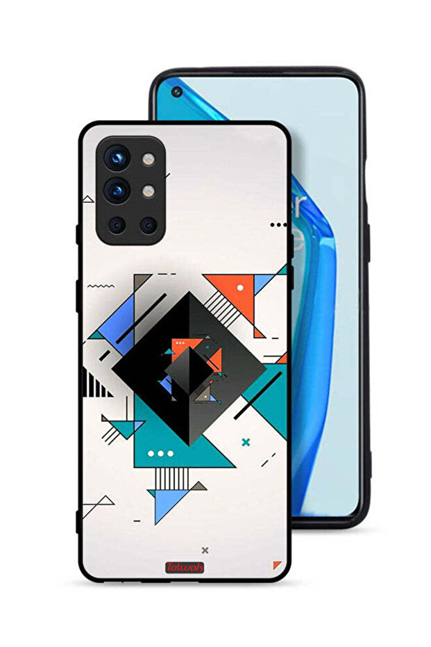 غطاء حماية لهاتف OnePlus 9R 5G بأشكال مربعة ومثلثة ونمط تجريدي