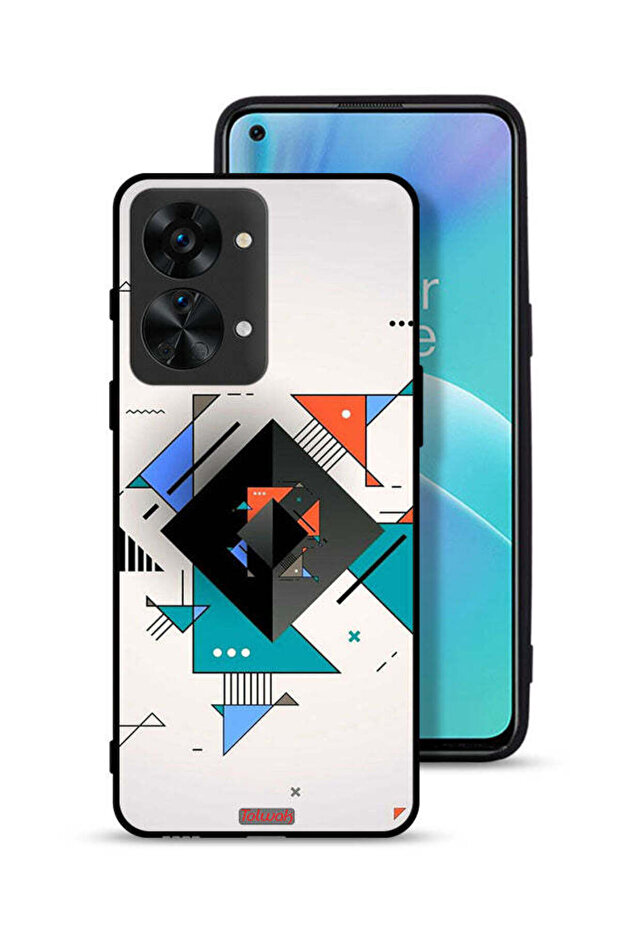 غطاء حماية لهاتف OnePlus Nord 2T 5G بأشكال مربعة ومثلثة ونمط تجريدي