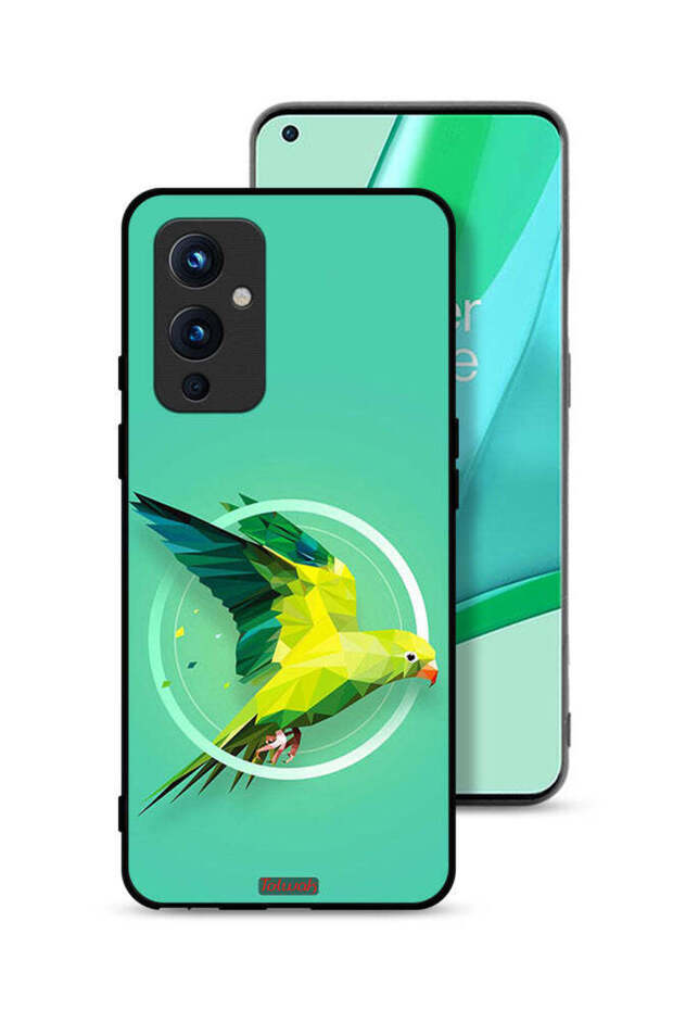 غطاء حماية لهاتف OnePlus 9 5G بطبعة فن تجريدي ببغاء