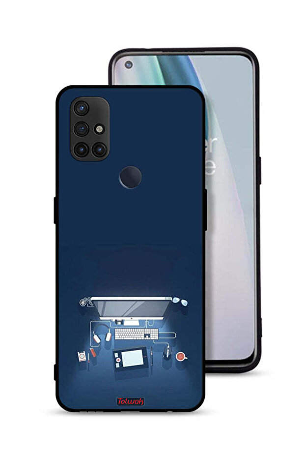 غطاء حماية لجهاز OnePlus Nord N10 5G بتصميم فني لمكتب الكمبيوتر