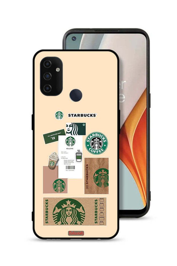 غطاء حماية لجهاز OnePlus Nord N100 بملصق قهوة