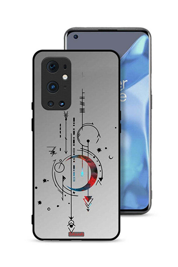 غطاء حماية لهاتف OnePlus 9 Pro 5G بنمط فني من القمر والسهام