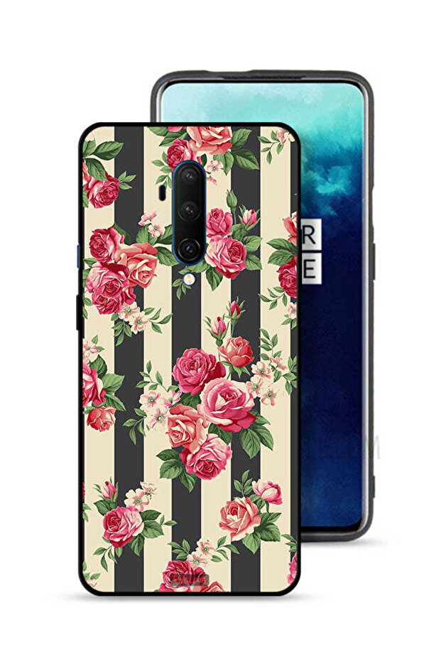 غطاء حماية لهاتف OnePlus 7T Pro بنقشة الورود - 1