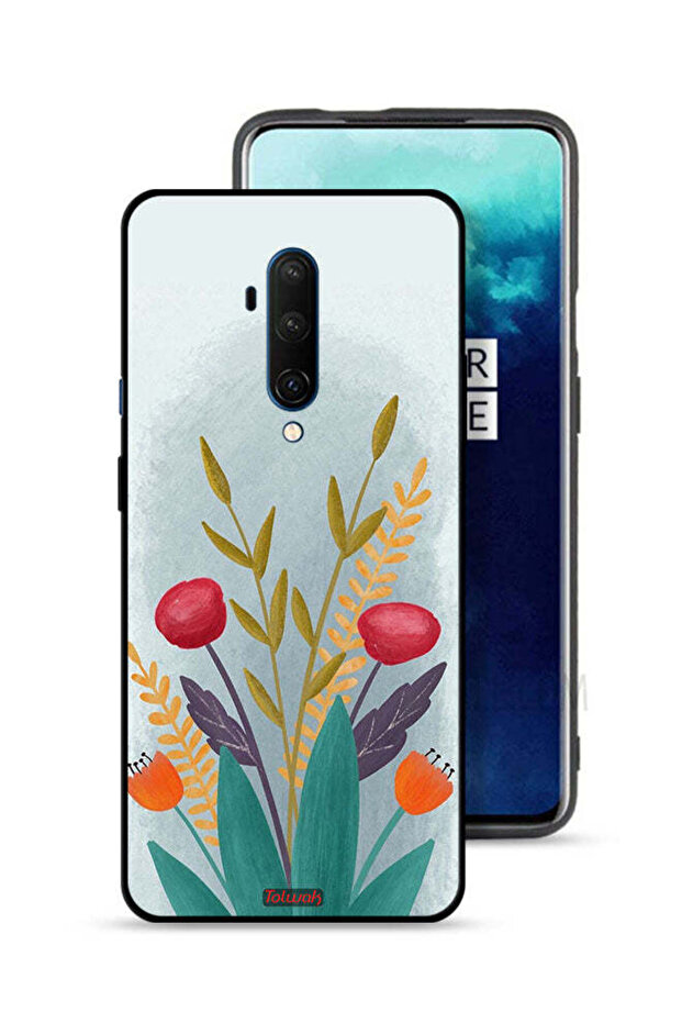 غطاء حماية لهاتف OnePlus 7T Pro برسومات نباتية