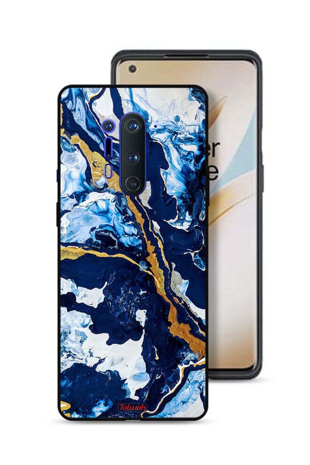غطاء حماية لهاتف OnePlus 8 Pro بنمط فني مزخرف بنسيج خلل