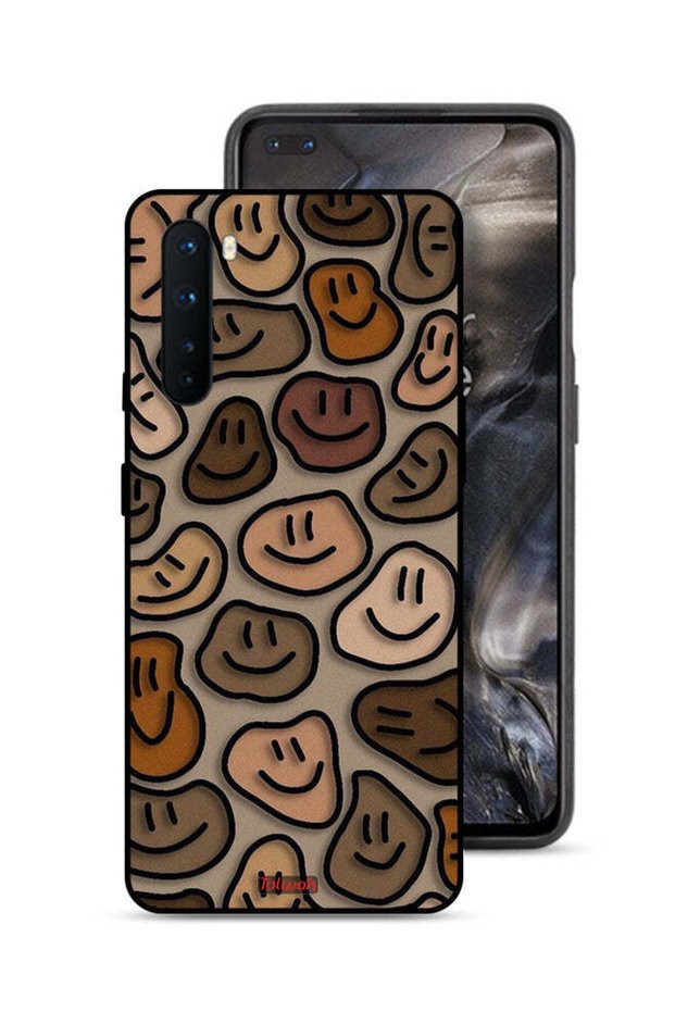 غطاء حماية لهاتف OnePlus Nord برسومات وجوه مبتسمة