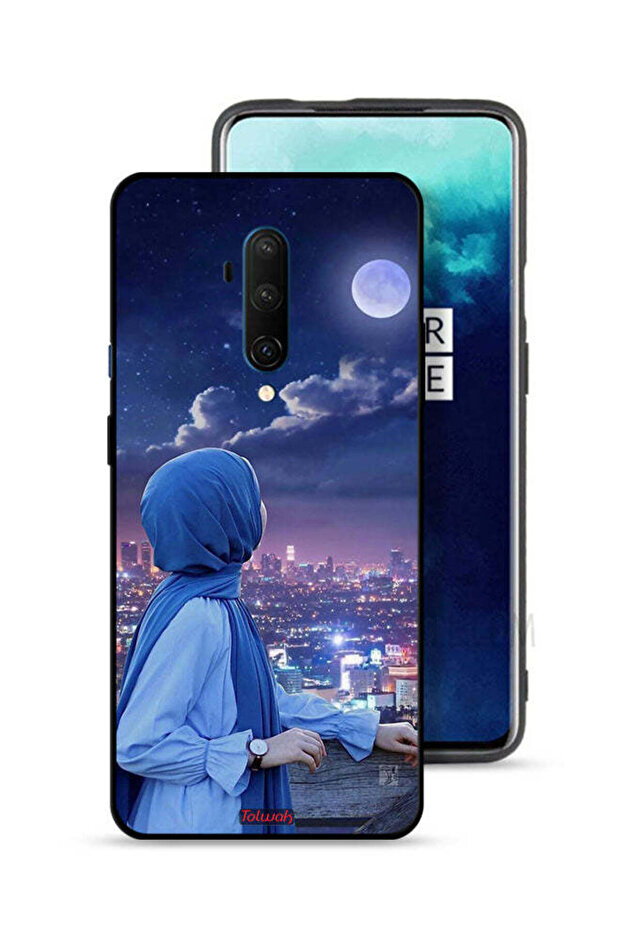OnePlus 7T Pro Protective Case Cover Looking At Moon Hijab Girl