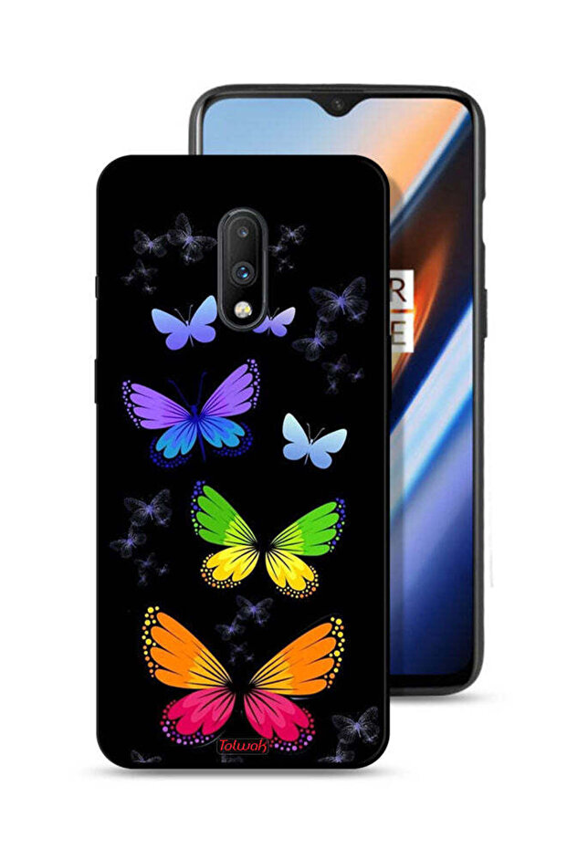 OnePlus 7 Protective Case Cover Colorful Butterflies