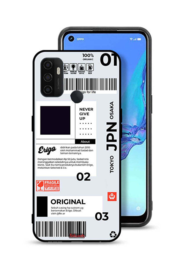 غطاء حماية لهاتف Oppo A32 - ملصق ياباني