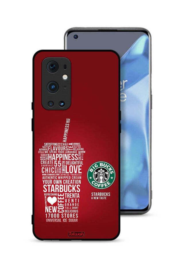 غطاء حماية لهاتف OnePlus 9 Pro 5G بملصق قهوة
