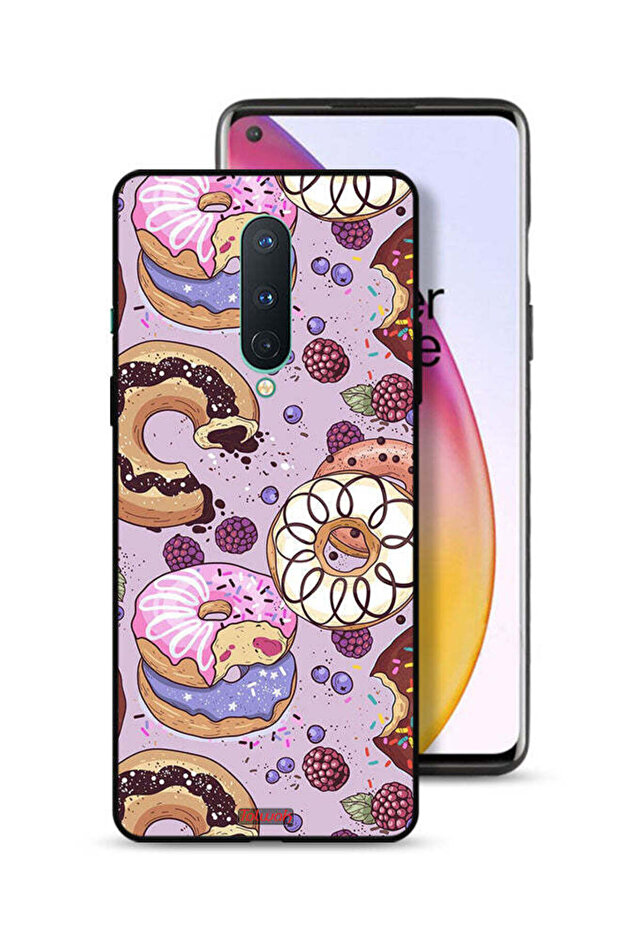 غطاء حماية لهاتف OnePlus 8 بتصميم فن الدونات