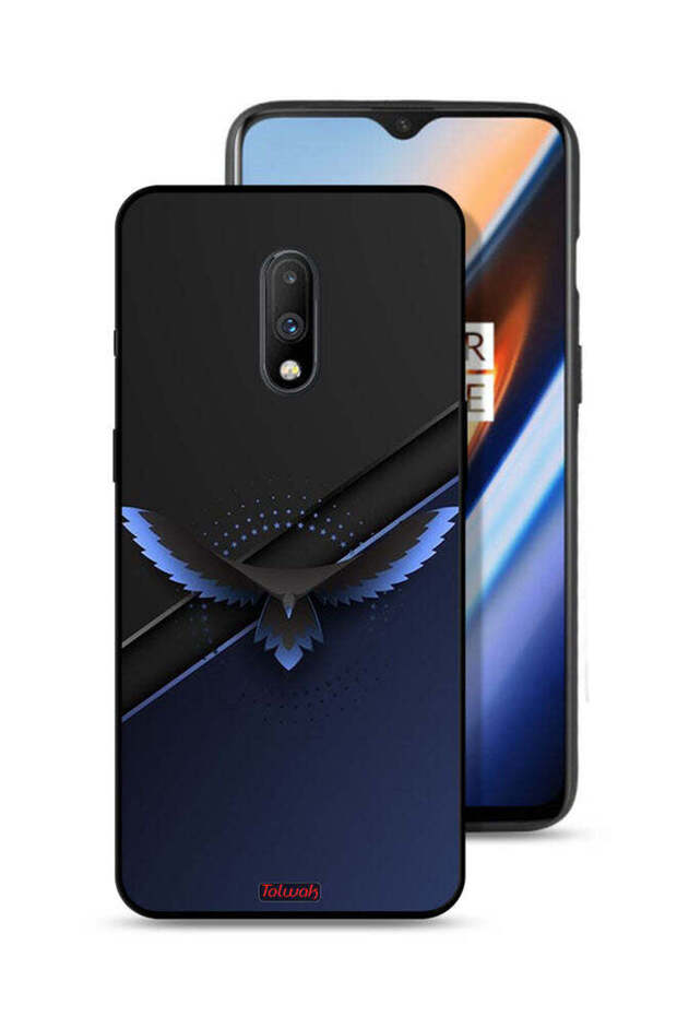 OnePlus 7 Protective Case Cover Eagle Digital Abstract Art