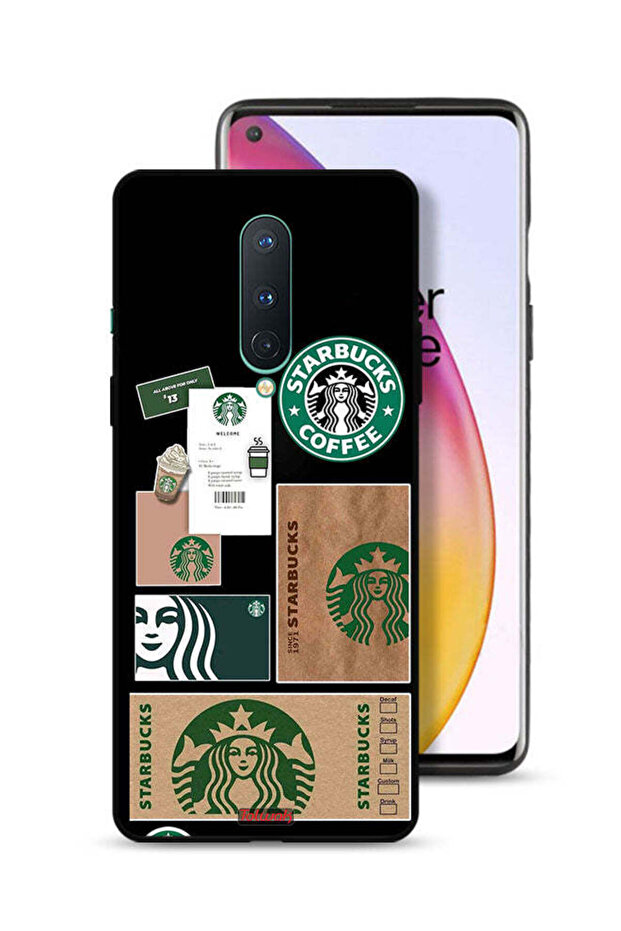 غطاء حماية لهاتف OnePlus 8 بملصق ستاربكس