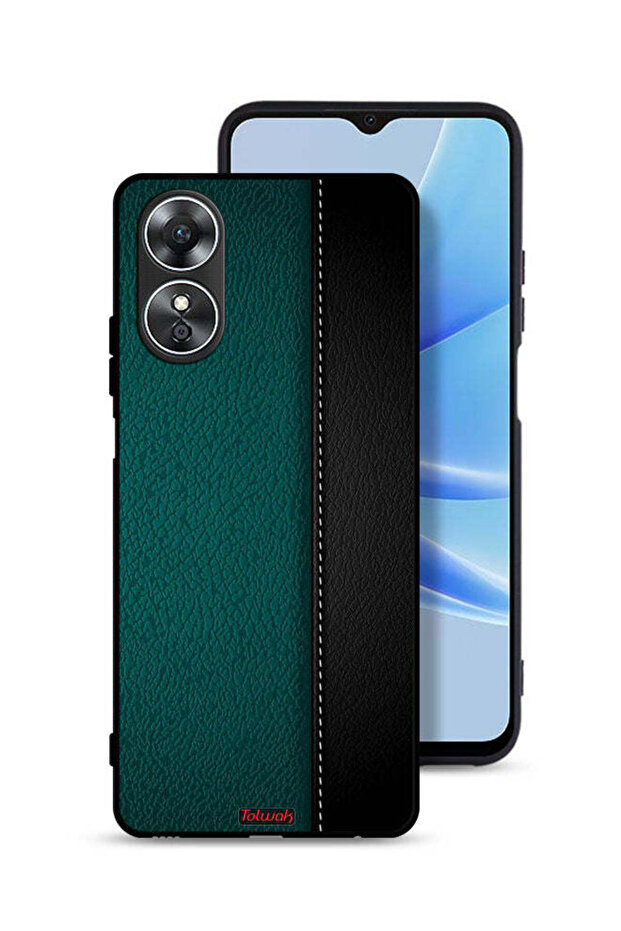 غطاء حماية جلدي بنمط لهاتف Oppo A17 - 1