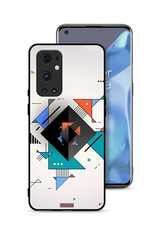 غطاء حماية لهاتف OnePlus 9 Pro 5G بأشكال مربعة ومثلثة ونمط تجريدي