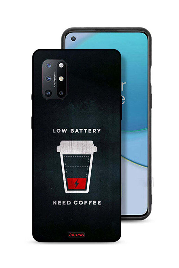 غطاء حماية لهاتف OnePlus 8T Plus 5G - بطارية منخفضة - بحاجة إلى قهوة