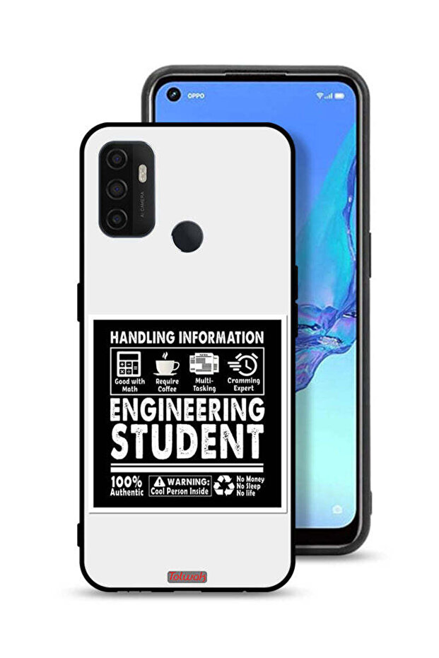 غطاء حماية لهاتف Oppo A32 - ملصق طالب هندسة