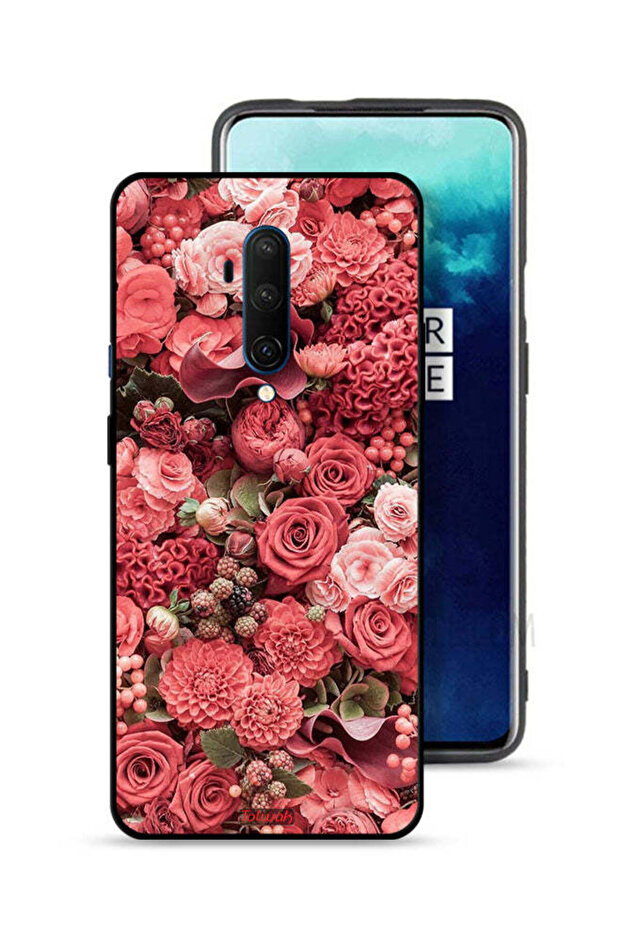 OnePlus 7T Pro Protective Case Cover Peach Roses