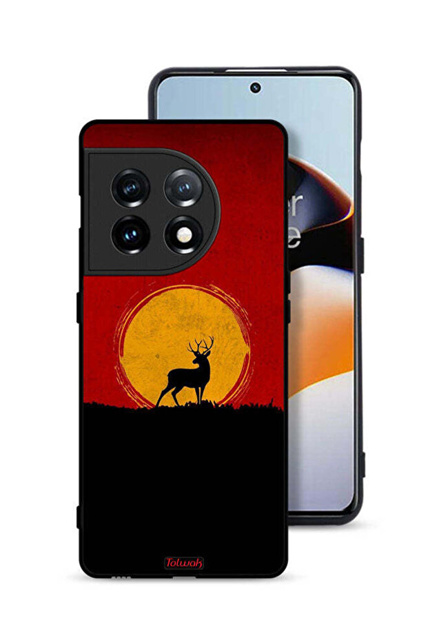 غطاء حماية لهاتف OnePlus 11 5G بتصميم غزال وقمر