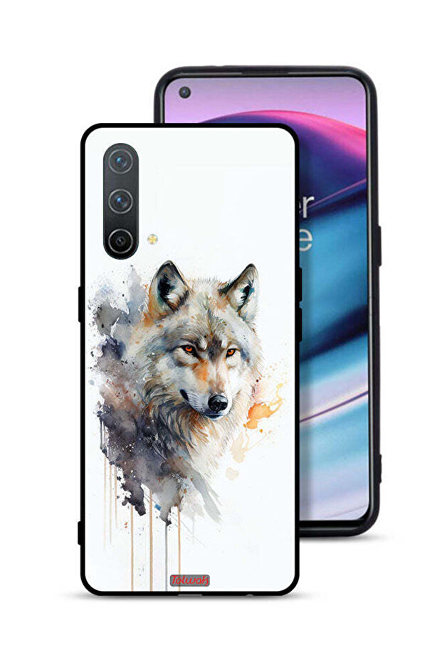 غطاء حماية لهاتف OnePlus Nord CE 5G بتصميم فن تجريدي للذئب