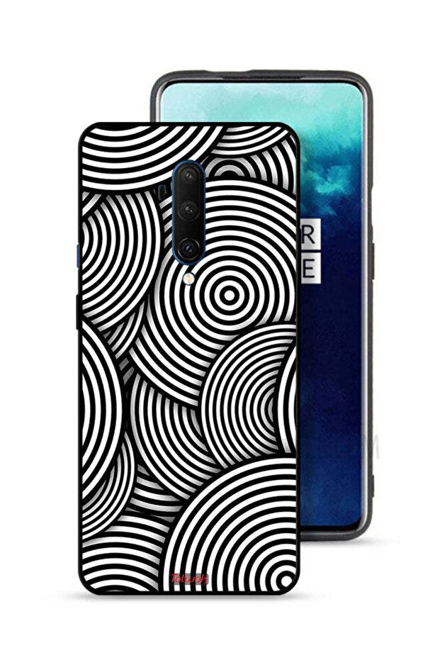غطاء حماية لهاتف OnePlus 7T Pro بنمط دوائر وهمية